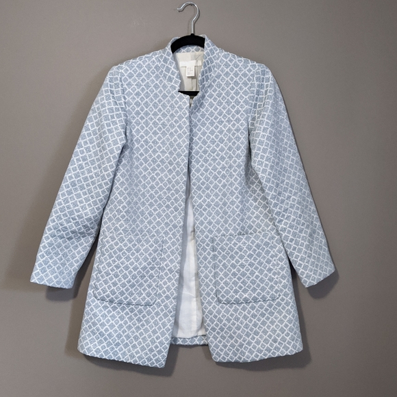 H&M Jackets & Blazers - H&M | blue & white patterned blazer